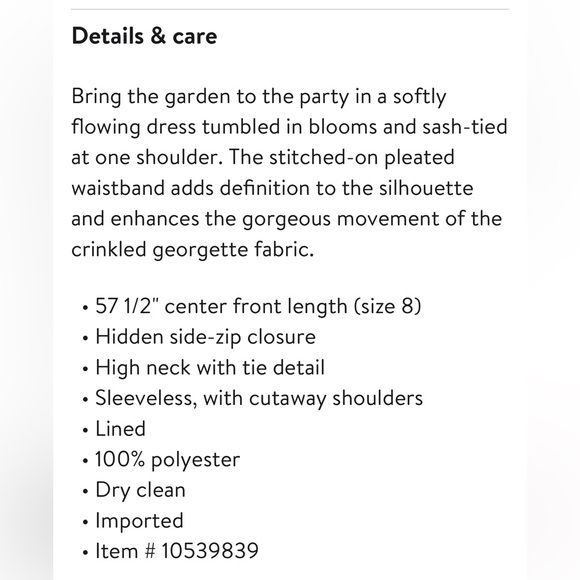 Sachin + Babi Kayla Crinkle Georgette One Shoulder Floral Gown in Blue EUC - Picture 14 of 14